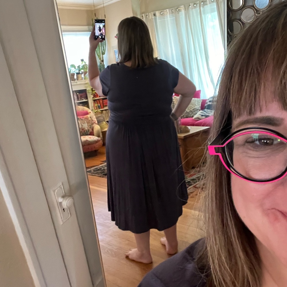 Anthropologie 2X Maeve casual blue / purple knit midi dress - Picture 3 of 6